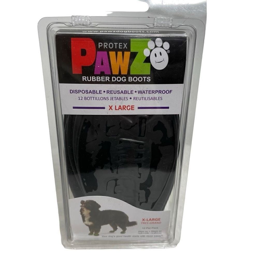 Protex Paws‎ Waterproof Rubber Dog Boots Black Size XL NWT